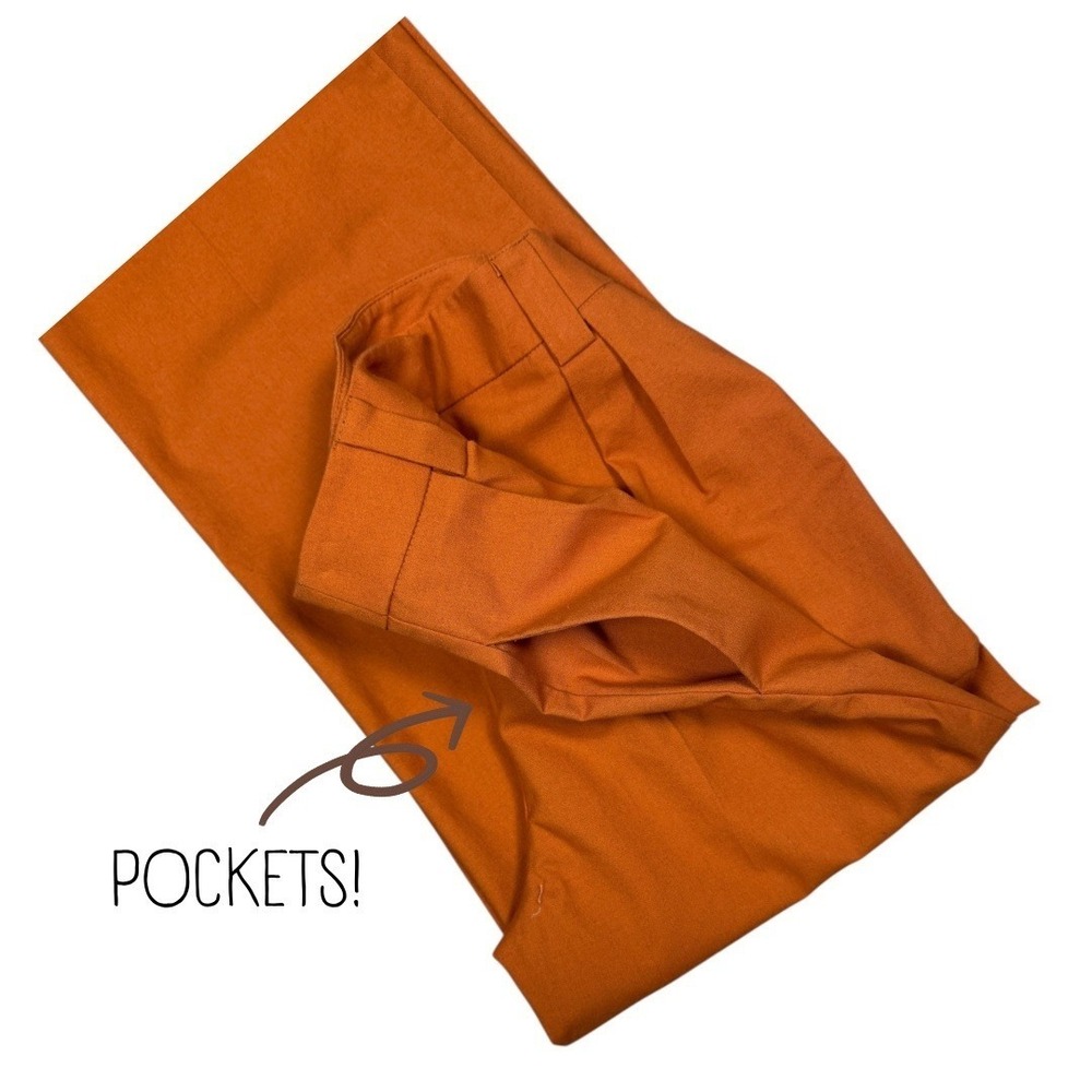 Commense Orange Vest + Pants Set Cotton Linen Two Piece Set Womens XS NWOT - Picture 4 of 8